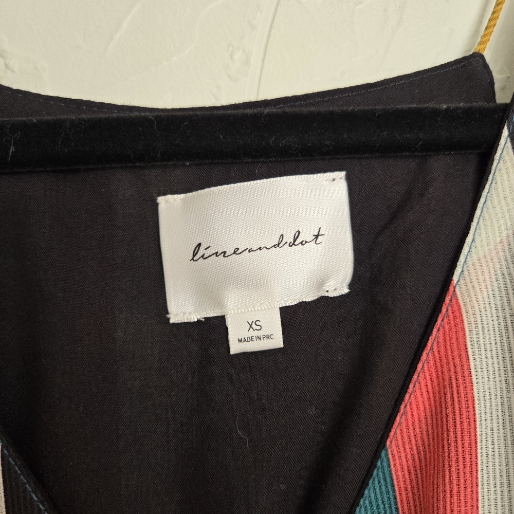 Revolve Line And Dot Rainbow Striped Button Side … - image 7